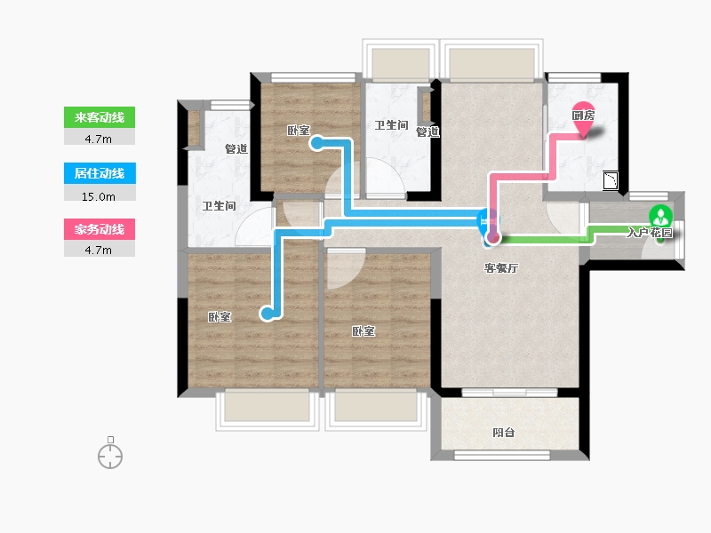 广东省-广州市-绿城桂语兰庭-80.01-户型库-动静线