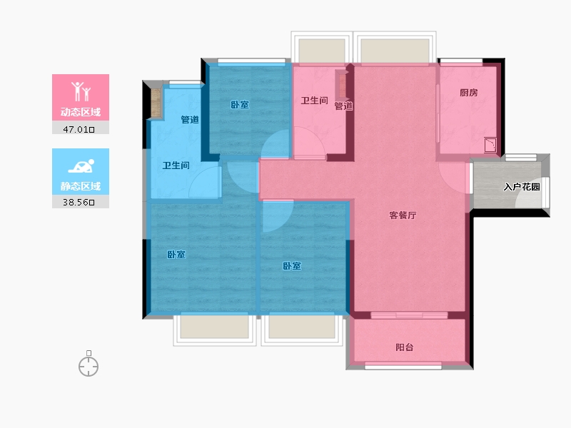 广东省-广州市-绿城桂语兰庭-80.01-户型库-动静分区