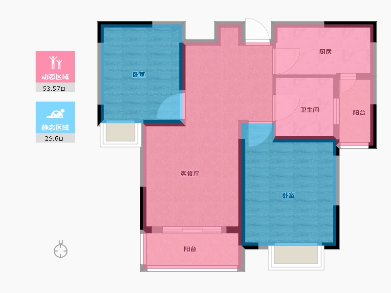 浙江省-绍兴市-合生杭州湾国际新城-74.00-户型库-动静分区