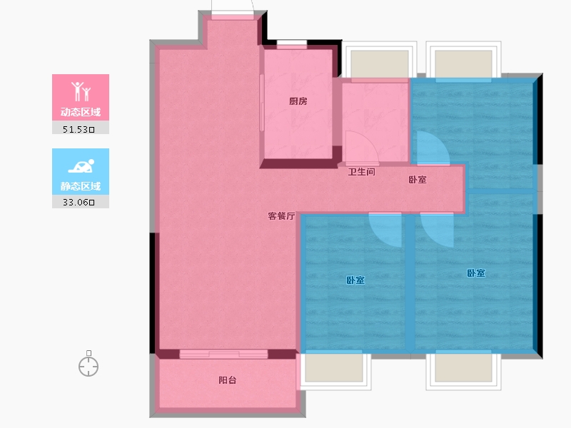 湖北省-武汉市-武地融创水韵长洲-75.73-户型库-动静分区