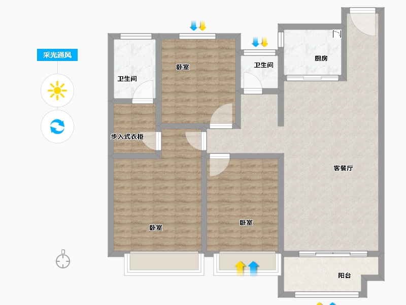 河南省-安阳市-嘉洲清水湾-112.01-户型库-采光通风