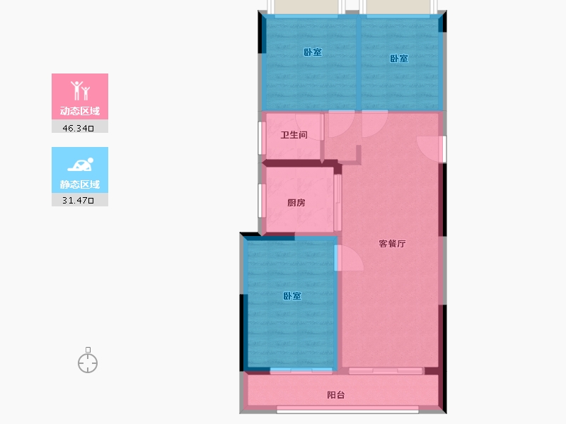 湖北省-武汉市-清能熙悦台-70.01-户型库-动静分区