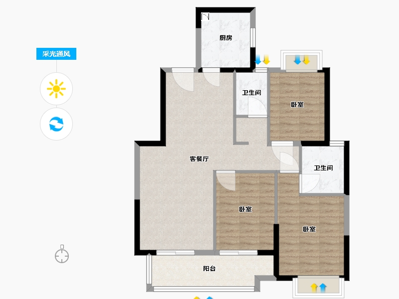 湖北省-武汉市-航城丽都-94.01-户型库-采光通风