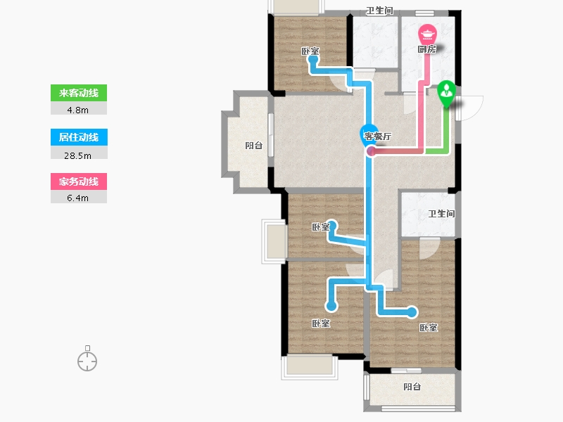 湖北省-武汉市-美联城观-110.25-户型库-动静线