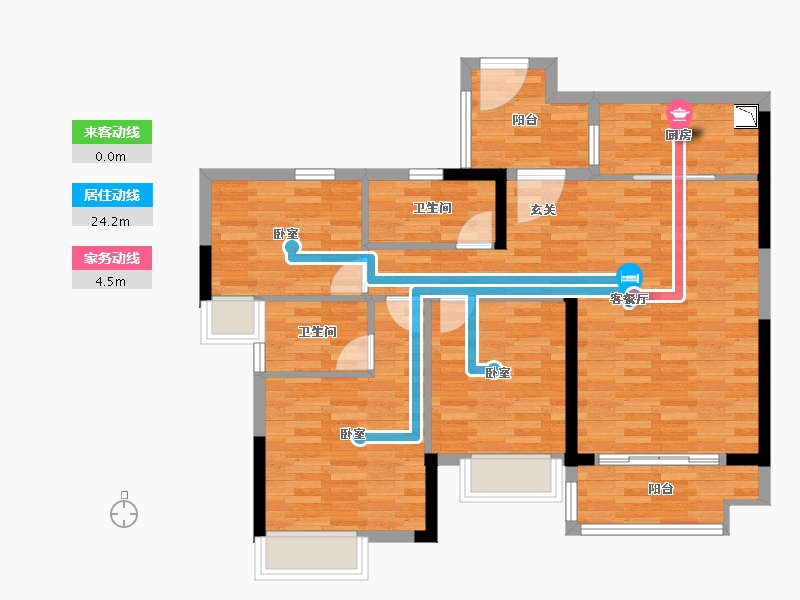 湖南省-长沙市-湘江富力城-90.22-户型库-动静线