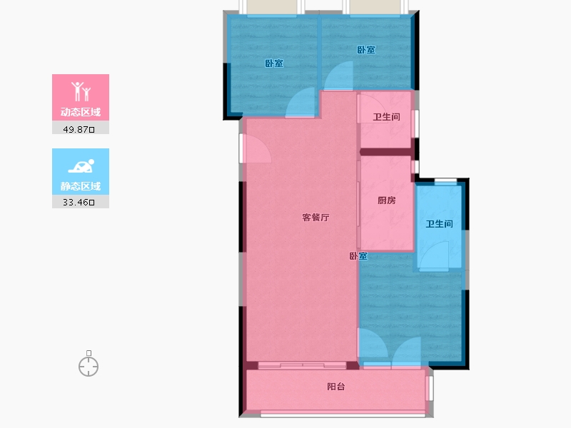 湖北省-武汉市-景瑞清能江南悦-76.00-户型库-动静分区