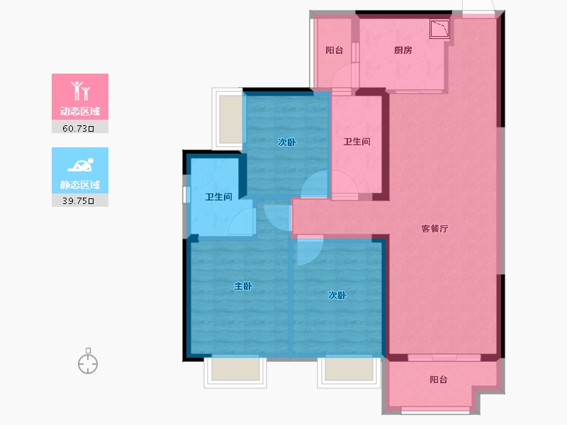 湖南省-长沙市-美的院子-89.41-户型库-动静分区