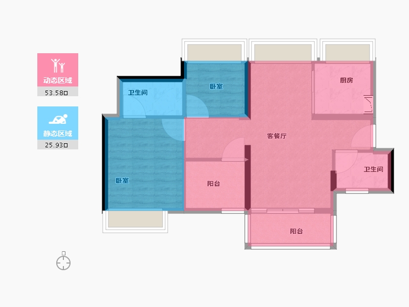 广东省-广州市-招商曦岸-71.01-户型库-动静分区