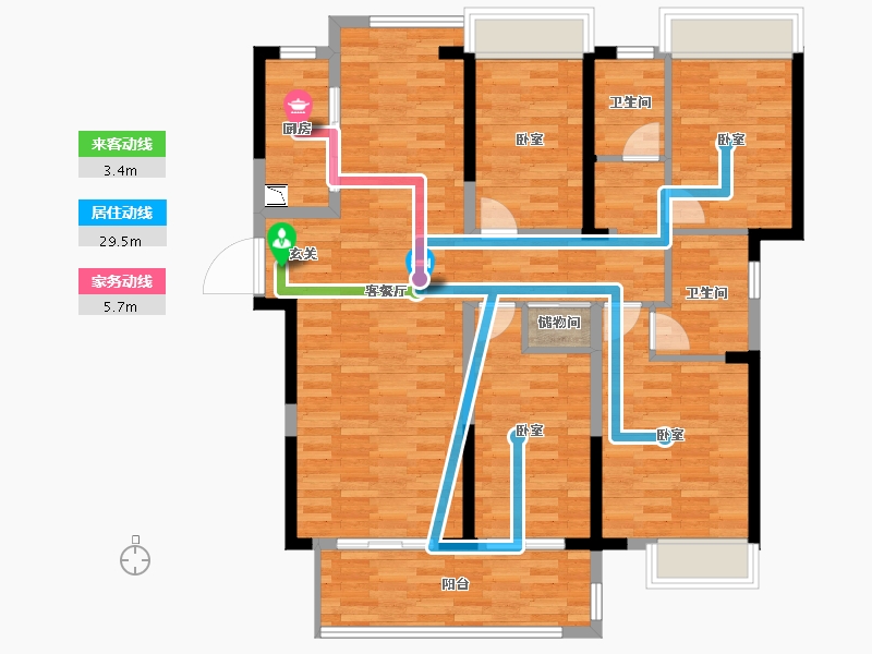 湖南省-长沙市-湘江富力城-112.00-户型库-动静线