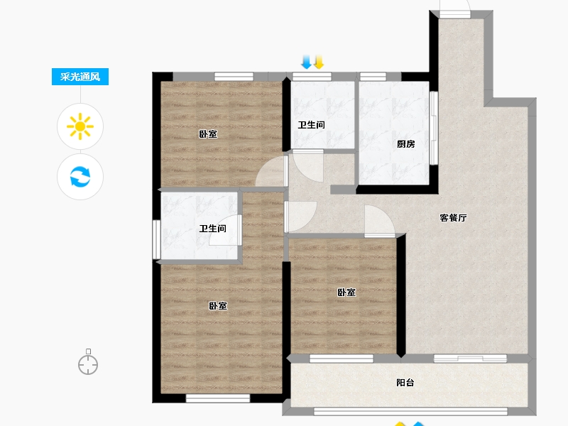 湖北省-武汉市-大华锦绣时代-99.00-户型库-采光通风