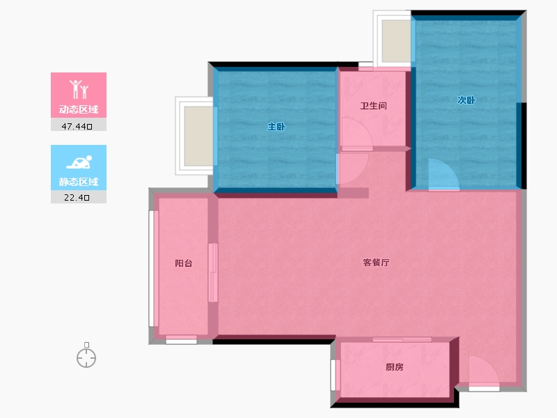 广东省-惠州市-长通熙园-62.41-户型库-动静分区