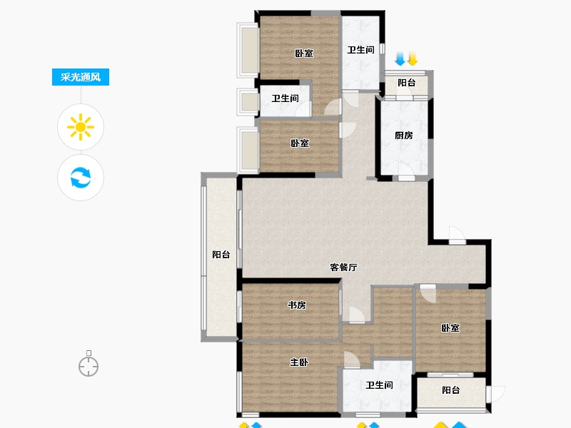 湖北省-武汉市-保利江锦-177.87-户型库-采光通风