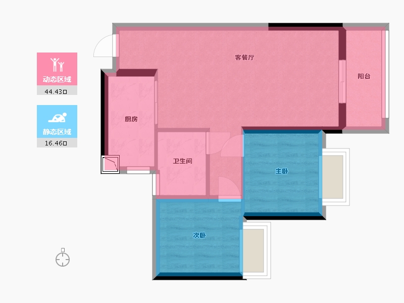 广东省-惠州市-长通熙园-53.82-户型库-动静分区