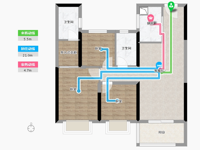 湖北省-宜昌市-长阳碧桂园-77.55-户型库-动静线