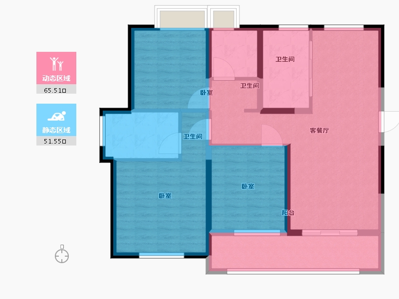 湖北省-武汉市-大华锦绣时代-105.29-户型库-动静分区