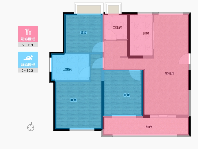 湖北省-武汉市-大华锦绣时代-108.00-户型库-动静分区