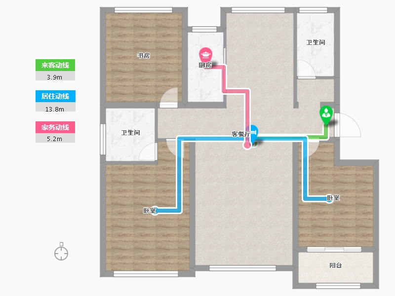 山东省-潍坊市-绿城水郡-113.01-户型库-动静线