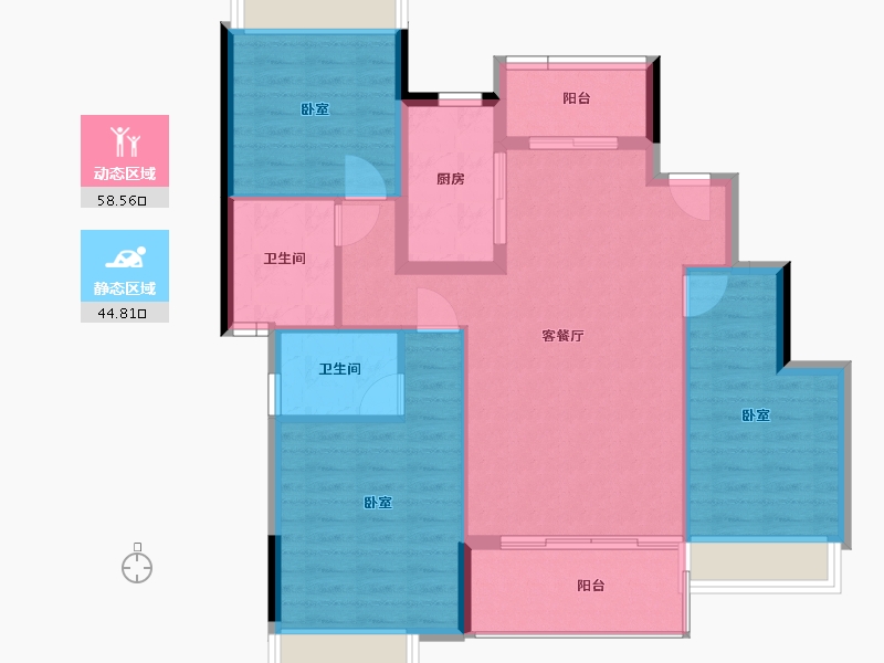 湖北省-黄石市-尚湖湾·尚书院-93.74-户型库-动静分区