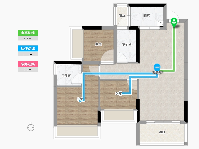 广东省-江门市-联合高峰汇-66.64-户型库-动静线