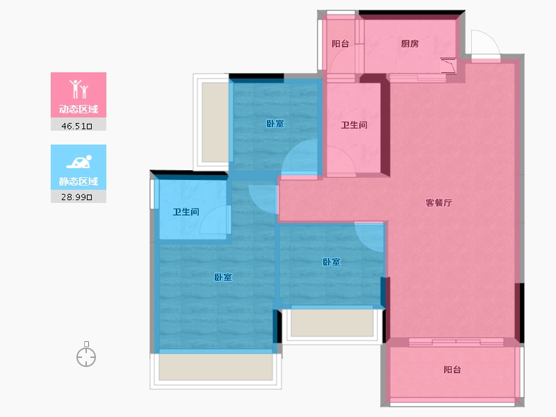 广东省-江门市-联合高峰汇-66.64-户型库-动静分区