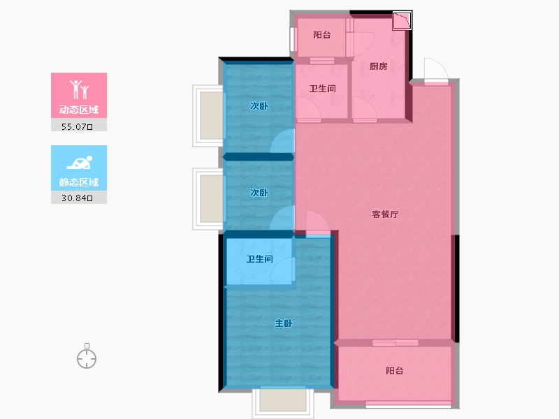 广东省-惠州市-长通熙园-76.27-户型库-动静分区