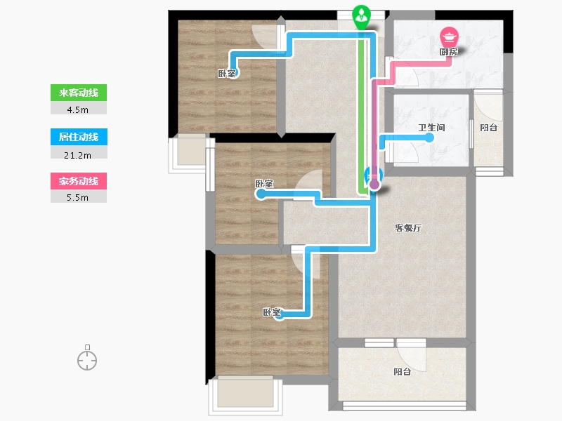 湖北省-孝感市-全洲天悦-69.04-户型库-动静线