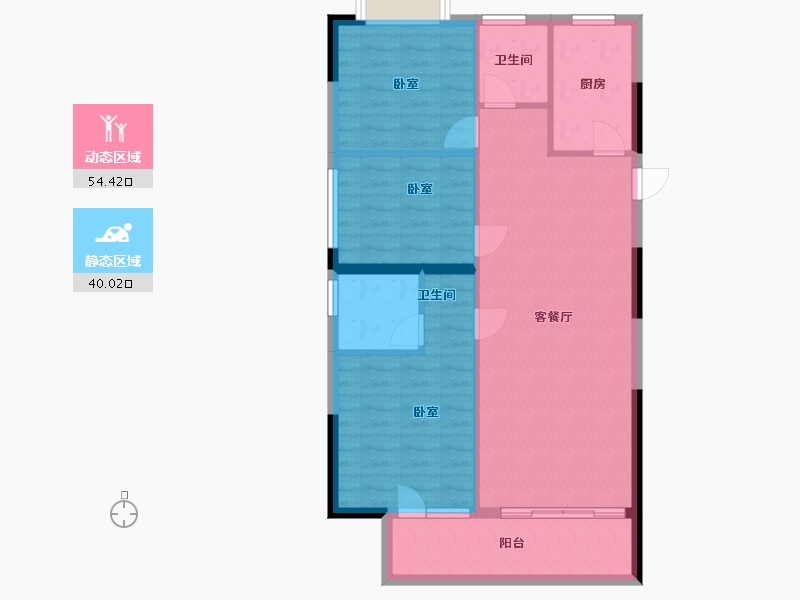 湖北省-武汉市-景瑞清能江南悦-86.00-户型库-动静分区