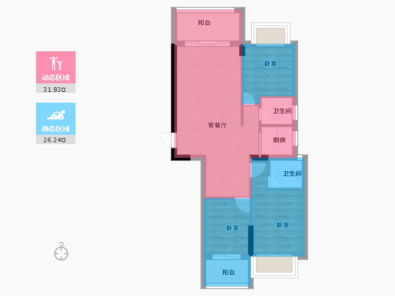 广东省-汕头市-国瑞四季园-51.00-户型库-动静分区