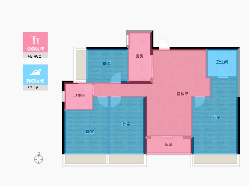 广东省-佛山市-保利和光尘樾-95.47-户型库-动静分区