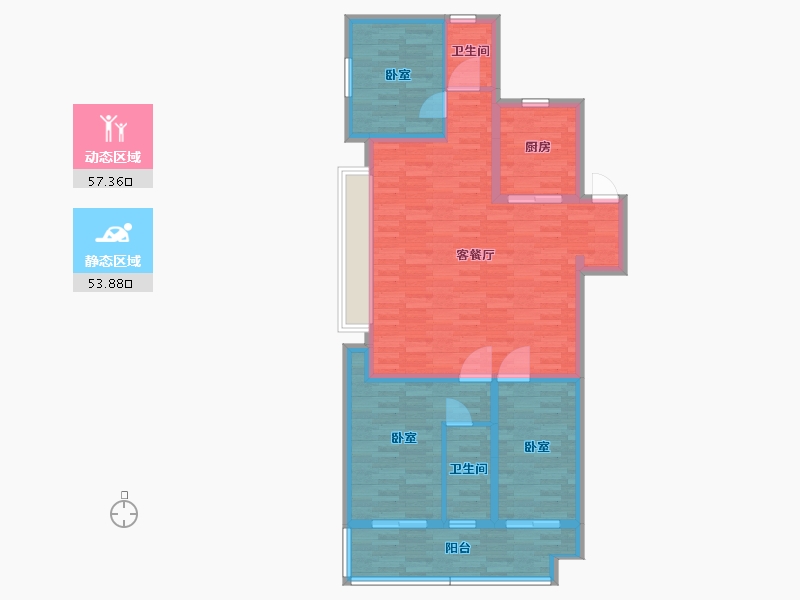 河南省-郑州市-郑州孔雀城星河府-100.00-户型库-动静分区