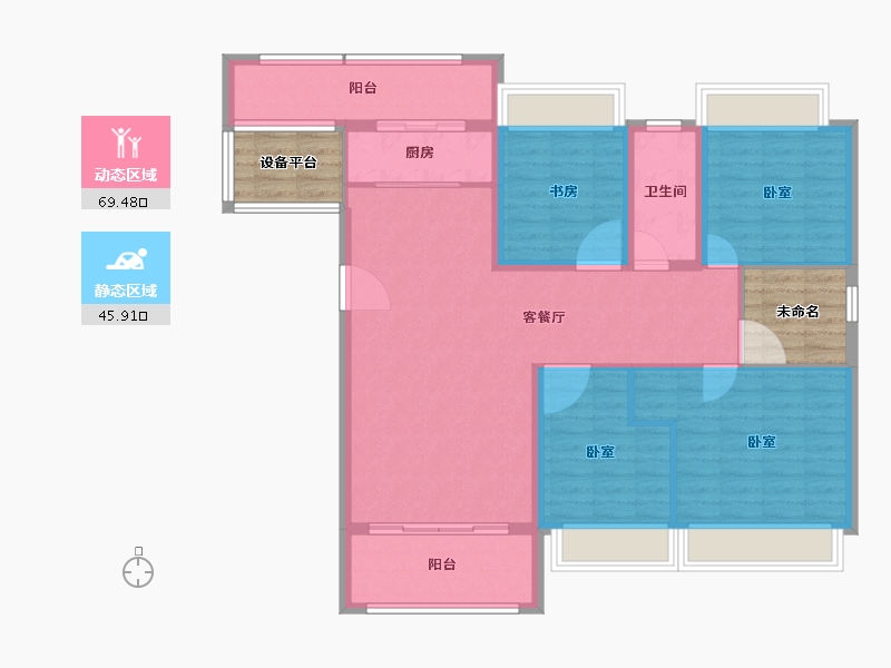 广东省-汕头市-御海天韵雅园-113.30-户型库-动静分区