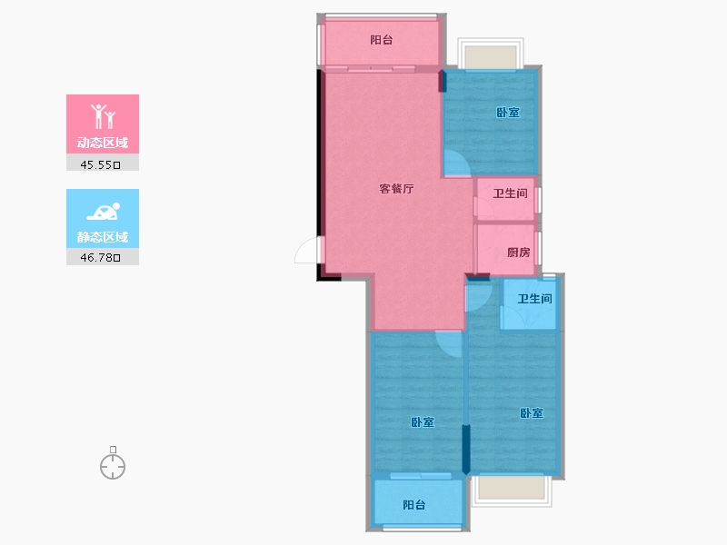 广东省-汕头市-国瑞四季园-83.89-户型库-动静分区