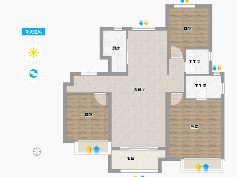 山东省-青岛市-鲁商学府-94.00-户型库-采光通风