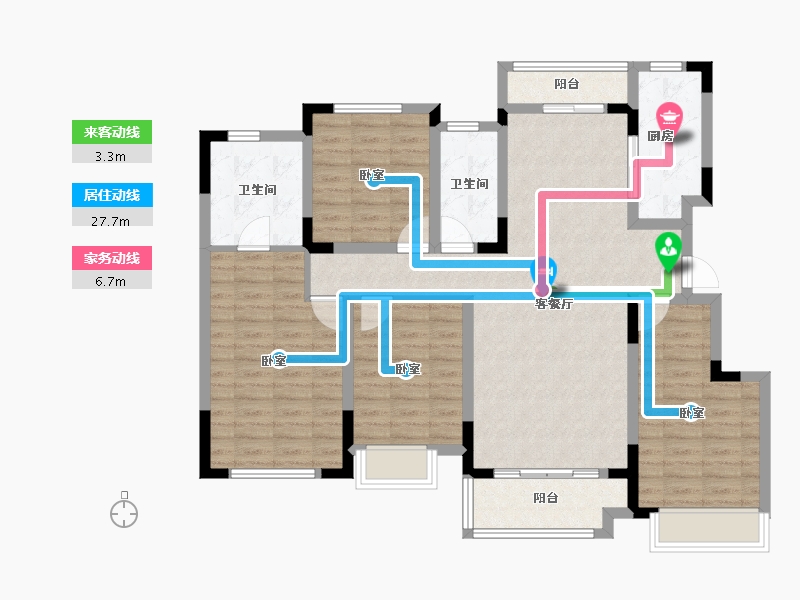 浙江省-宁波市-金地·风华大境-109.00-户型库-动静线