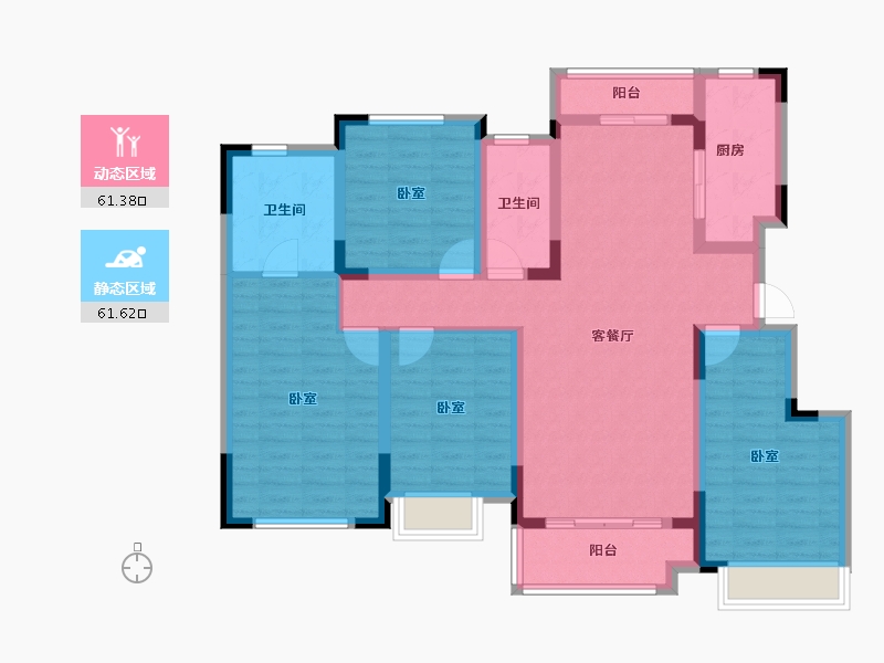 浙江省-宁波市-金地·风华大境-109.00-户型库-动静分区