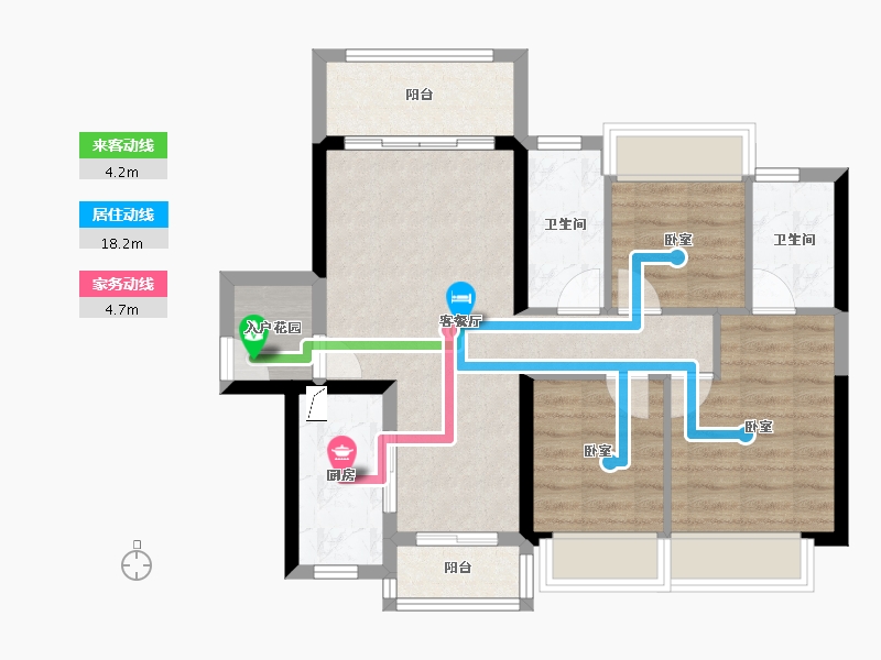 广东省-佛山市-华福熹云水岸-72.69-户型库-动静线