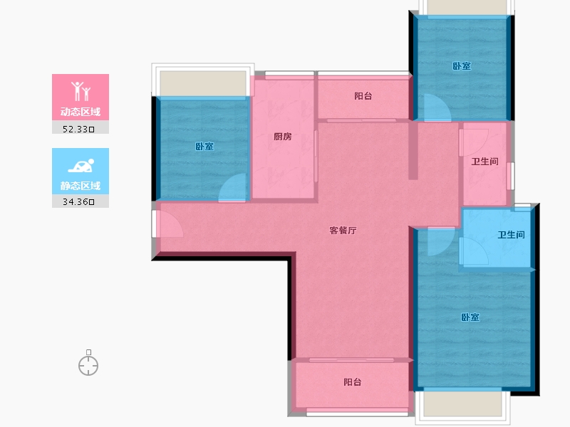 广东省-珠海市-钰海国际广场-77.64-户型库-动静分区