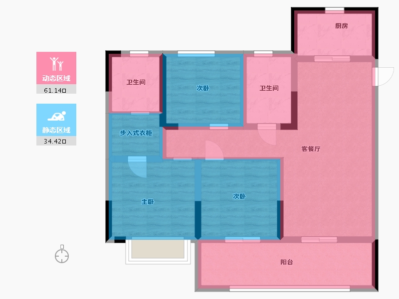 山东省-青岛市-鑫源珺府-84.00-户型库-动静分区