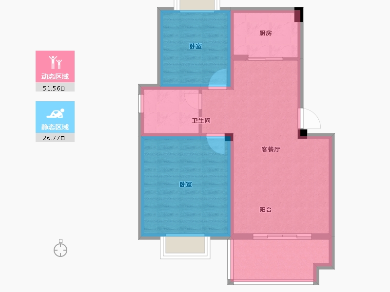 安徽省-黄山市-府前花园-70.00-户型库-动静分区