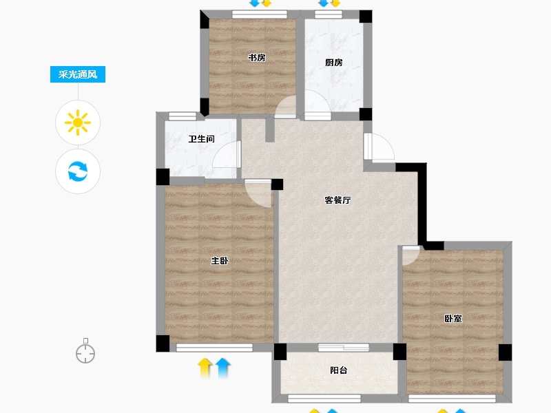 浙江省-宁波市-赛丽丽园-73.21-户型库-采光通风