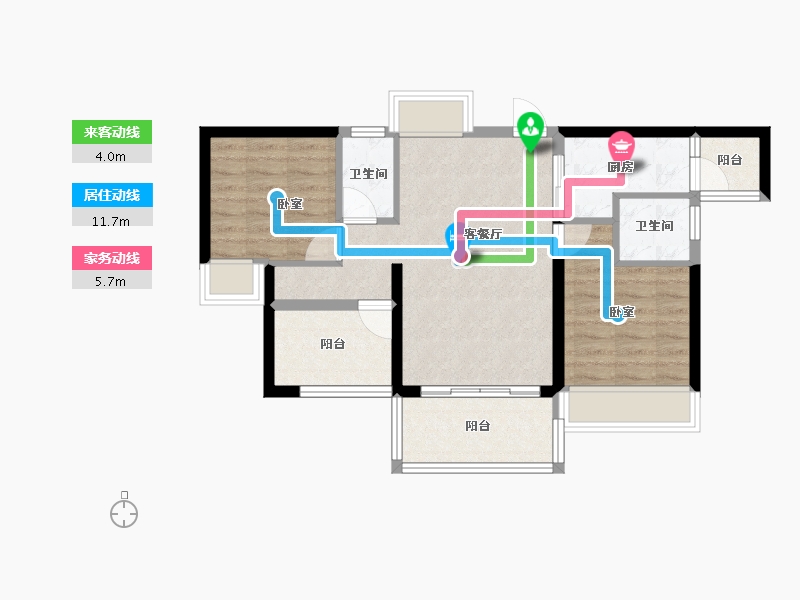 广东省-江门市-碧桂园城市之光-66.37-户型库-动静线