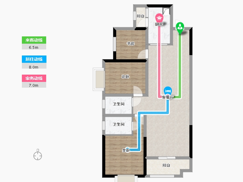 湖南省-长沙市-珠江东方明珠-89.61-户型库-动静线