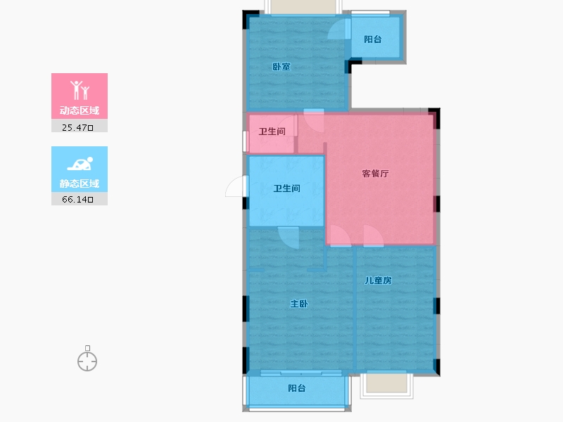 广东省-广州市-保利麓湖-82.95-户型库-动静分区