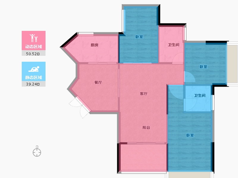 广东省-广州市-广州颐和盛世-82.00-户型库-动静分区