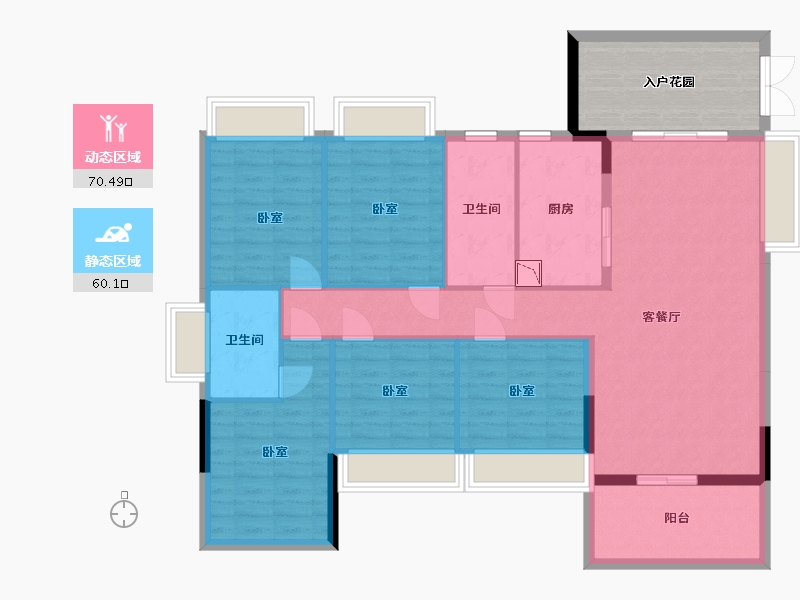 广东省-深圳市-深圳东星河丹堤-129.30-户型库-动静分区