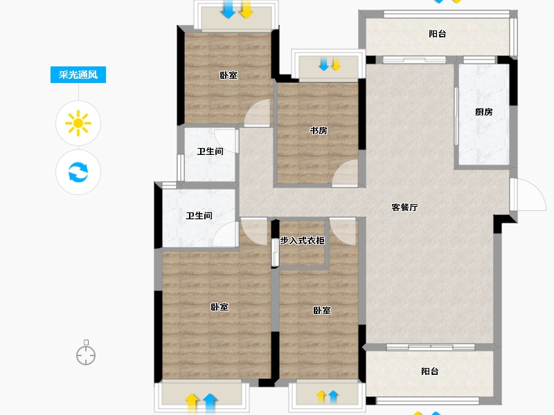 湖南省-长沙市-中交建发·松雅院-116.00-户型库-采光通风