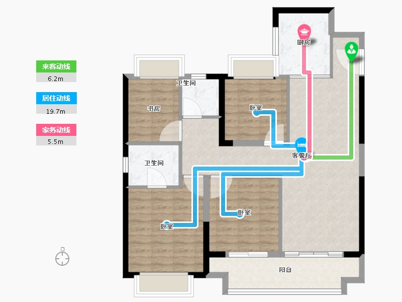 湖南省-长沙市-红星天铂-96.00-户型库-动静线