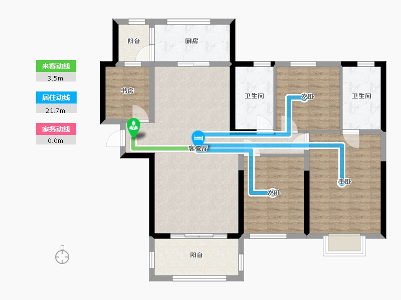 湖南省-长沙市-碧桂园天玺湾-103.76-户型库-动静线