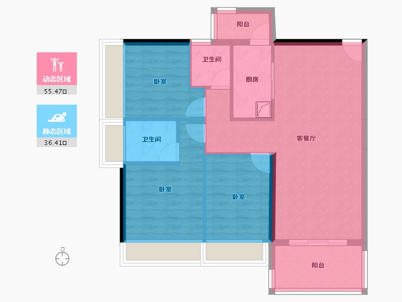 广东省-湛江市-名雅居学府里-82.55-户型库-动静分区