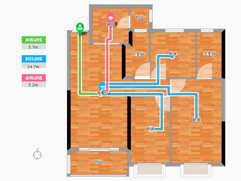 河南省-郑州市-恒大云玺-107.99-户型库-动静线